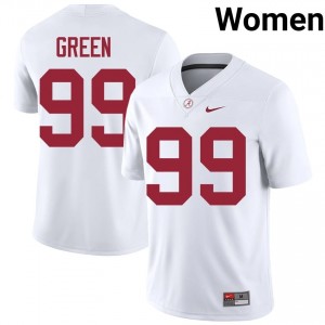 Terrance Green #99 White Women Stitched Jersey | Premium Alabama Crimson Tide NCAA Football Gear 84715944