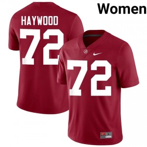 Crimson #72 Ty Haywood Women Embroidery Jersey | Roll Tide Classic Player Football Edition 31644424