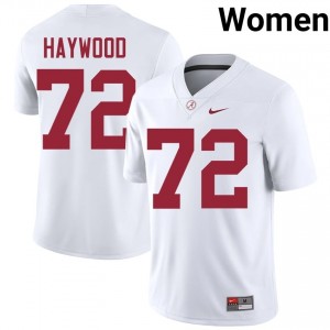 Ty Haywood #72 White Women Stitched Jersey | Moisture Wicking Alabama Crimson Tide High School Football Gear 66056818