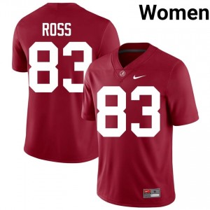 Crimson #83 Warner Ross Women Embroidery Jersey | Bama Authentic Player Football Edition 96221113