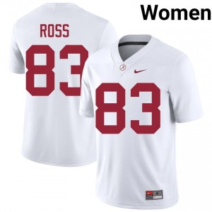 Warner Ross #83 White Women Stitched Jersey | Limited Roll Tide High School Football Gear 52750151