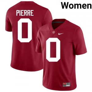 Crimson #0 Yhonzae Pierre Women Embroidery Jersey | Roll Tide Genuine College Football Edition 94639259