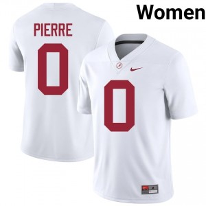 Yhonzae Pierre #0 White Women Stitched Jersey | Elite Alabama Crimson Tide NCAA Football Gear 41564697