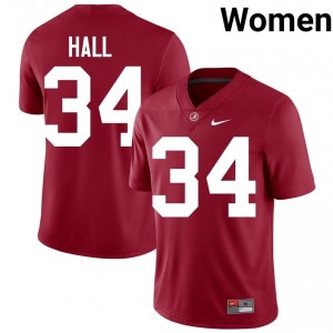 Crimson #34 Zay Hall Women Embroidery Jersey | Alabama Alumni High School Football Edition 60951830