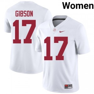 Zyan Gibson #17 White Women Stitched Jersey | Fresh Crimson Tide Player Football Gear 70890722