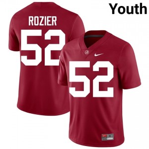 Crimson #52 Alex Rozier Youth Embroidery Jersey | Alabama Officially Licensed High School Football Edition 61165827