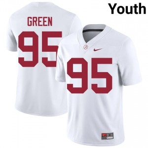 Anderson Green #95 White Youth Stitched Jersey | Elite Alabama Crimson Tide NCAA Football Gear 96703718