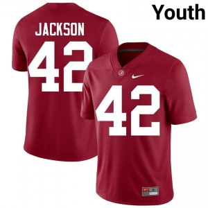 Crimson #42 Ben Jackson Youth Embroidery Jersey | Roll Tide Genuine College Football Edition 45760747