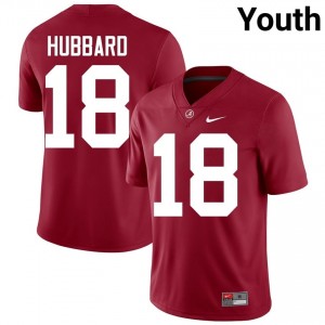 Crimson #18 Bray Hubbard Youth Embroidery Jersey | Bama Pro Cut NCAA Football Edition 67732403