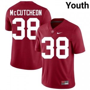 Crimson #38 Brody McCutcheon Youth Embroidery Jersey | Roll Tide Essential NCAA Football Edition 77305021