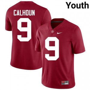Crimson #9 Cam Calhoun Youth Embroidery Jersey | Crimson Tide Fresh Player Football Edition 97658489