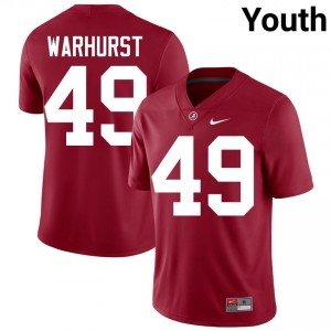 Crimson #49 Conner Warhurst Youth Embroidery Jersey | Roll Tide Limited High School Football Edition 71253467