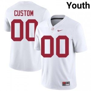 Custom #00 White Youth Stitched Jersey | Fresh Crimson Tide Player Football Gear 79127399