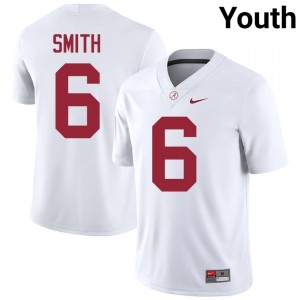 DeVonta Smith #6 White Youth Stitched Jersey | Officially Licensed Alabama Crimson Tide High School Football Gear 92417309