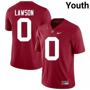 Crimson #0 Deontae Lawson Youth Embroidery Jersey | Roll Tide Essential NCAA Football Edition 54745589