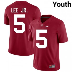 Crimson #5 Dijon Lee Jr. Youth Embroidery Jersey | Alabama Authentic Player Football Edition 59687664