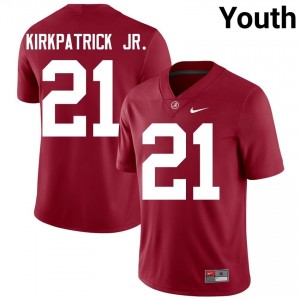 Crimson #21 Dre Kirkpatrick Jr. Youth Embroidery Jersey | Alabama Crimson Tide Officially Licensed High School Football Edition 13840886