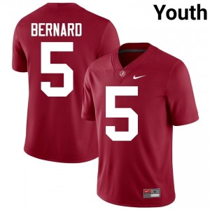 Crimson #5 Germie Bernard Youth Embroidery Jersey | Alabama Iconic College Football Edition 92451317