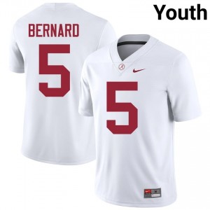 Germie Bernard #5 White Youth Stitched Jersey | Essential Roll Tide NCAA Football Gear 48329472