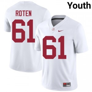 Graham Roten #61 White Youth Stitched Jersey | Gameday Alabama Crimson Tide College Football Gear 25890630