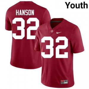 Crimson #32 Griffin Hanson Youth Embroidery Jersey | Roll Tide Official University Football Edition 70114947