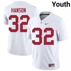 Griffin Hanson #32 White Youth Stitched Jersey | Gameday Alabama Crimson Tide College Football Gear 92922480