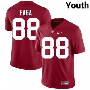 Crimson #88 Isaia Faga Youth Embroidery Jersey | Roll Tide Essential NCAA Football Edition 31934688