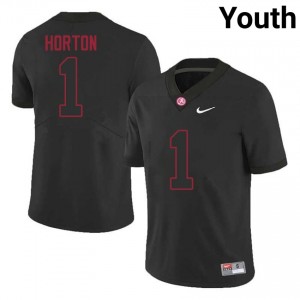 Crimson Tide Isaiah Horton #1 Black Youth High School Jersey | Moisture Wicking Stitch Football Uniform 22356763