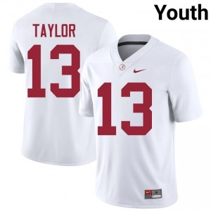 Ivan Taylor #13 White Youth Stitched Jersey | Genuine Roll Tide College Football Gear 32186103