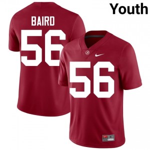Crimson #56 JD Baird Youth Embroidery Jersey | Alabama Premium NCAA Football Edition 30587469