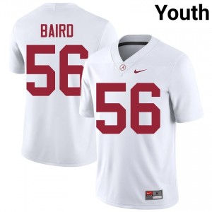 JD Baird #56 White Youth Stitched Jersey | Authentic Bama Player Football Gear 89792269