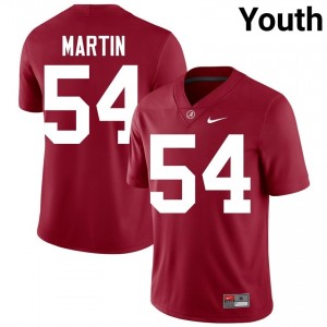 Crimson #54 JD Martin Youth Embroidery Jersey | Alabama Crimson Tide Elite NCAA Football Edition 97812554