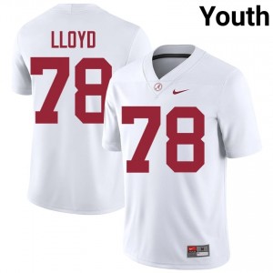 Jackson Lloyd #78 White Youth Stitched Jersey | Moisture Wicking Alabama Crimson Tide High School Football Gear 84225542