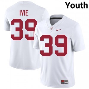 Jake Ivie #39 White Youth Stitched Jersey | Alumni Alabama High School Football Gear 81461381