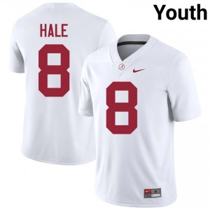 Jalen Hale #8 White Youth Stitched Jersey | Alumni Bama High School Football Gear 87535452