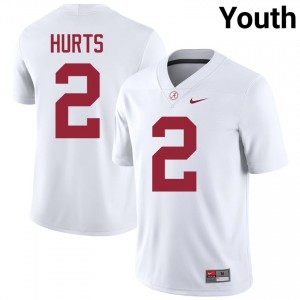 Jalen Hurts #2 White Youth Stitched Jersey | Licensed Alabama Player Football Gear 59963536