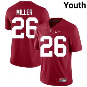 Crimson #26 Jam Miller Youth Embroidery Jersey | Roll Tide Classic Player Football Edition 94567371