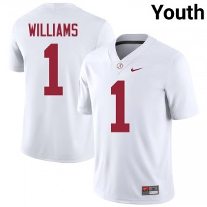 Jameson Williams #1 White Youth Stitched Jersey | Essential Roll Tide NCAA Football Gear 48298008