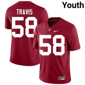 Crimson #58 Jamison Travis Youth Embroidery Jersey | Bama Pro Cut NCAA Football Edition 37714732