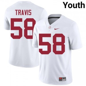 Jamison Travis #58 White Youth Stitched Jersey | Classic Roll Tide Player Football Gear 15185307