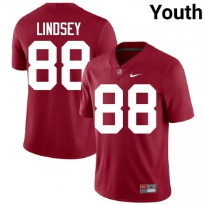 Crimson #88 Jay Lindsey Youth Embroidery Jersey | Alabama Premium NCAA Football Edition 34149940