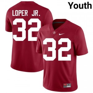 Crimson #32 Jay Loper Jr. Youth Embroidery Jersey | Crimson Tide Elite Thread University Football Edition 16545770