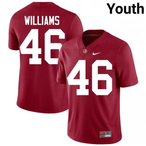 Crimson #46 Jay Williams Youth Embroidery Jersey | Bama Authentic Player Football Edition 27542220
