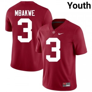 Crimson #3 Jaylen Mbakwe Youth Embroidery Jersey | Alabama Crimson Tide Officially Licensed High School Football Edition 45502048
