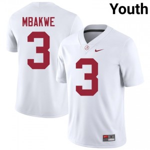 Jaylen Mbakwe #3 White Youth Stitched Jersey | Pro-Grade Alabama University Football Gear 53801225