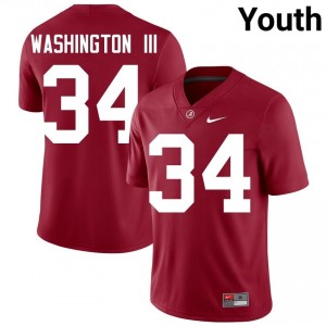 Crimson #34 Jessie Washington III Youth Embroidery Jersey | Roll Tide Limited High School Football Edition 19798788