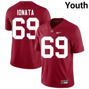 Crimson #69 Joseph Ionata Youth Embroidery Jersey | Alabama Alumni High School Football Edition 85249836