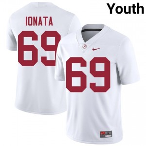 Joseph Ionata #69 White Youth Stitched Jersey | Official Roll Tide University Football Gear 88301104