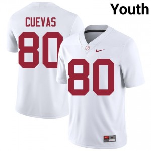 Josh Cuevas #80 White Youth Stitched Jersey | Official Roll Tide University Football Gear 65823030
