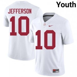 Justin Jefferson #10 White Youth Stitched Jersey | Classic Roll Tide Player Football Gear 47596388